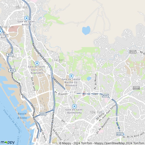 La carte pour la ville de 14e Arrondissement, Marseille