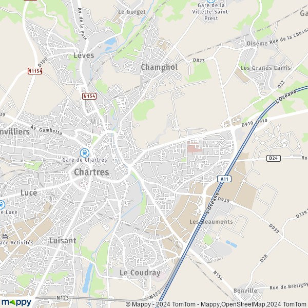 La carte pour la ville de Chartres 28000